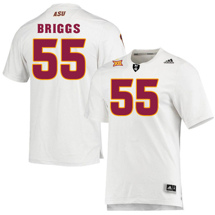 Men #55 Cade Briggs Arizona State Sun Devils College Football Jerseys Stitched-White